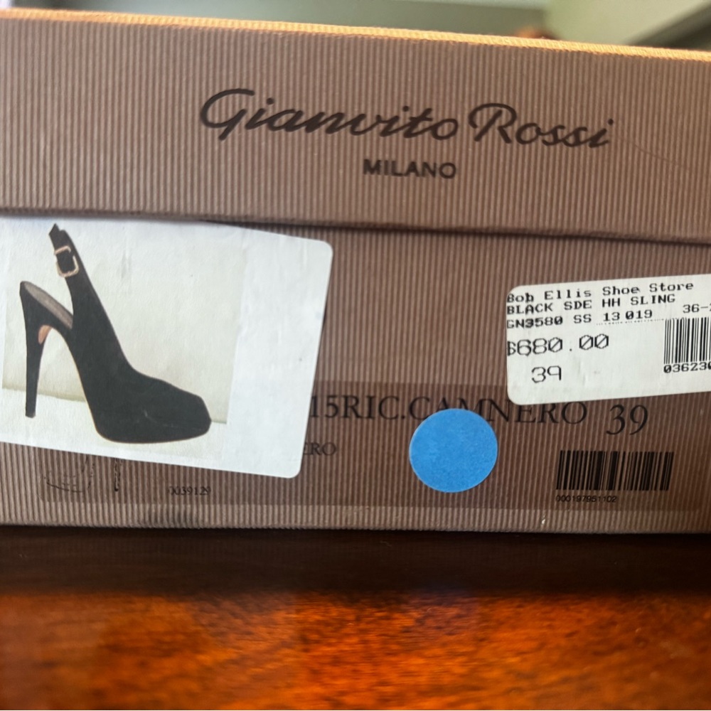 Gianvito Rossi Black Slingback Heels